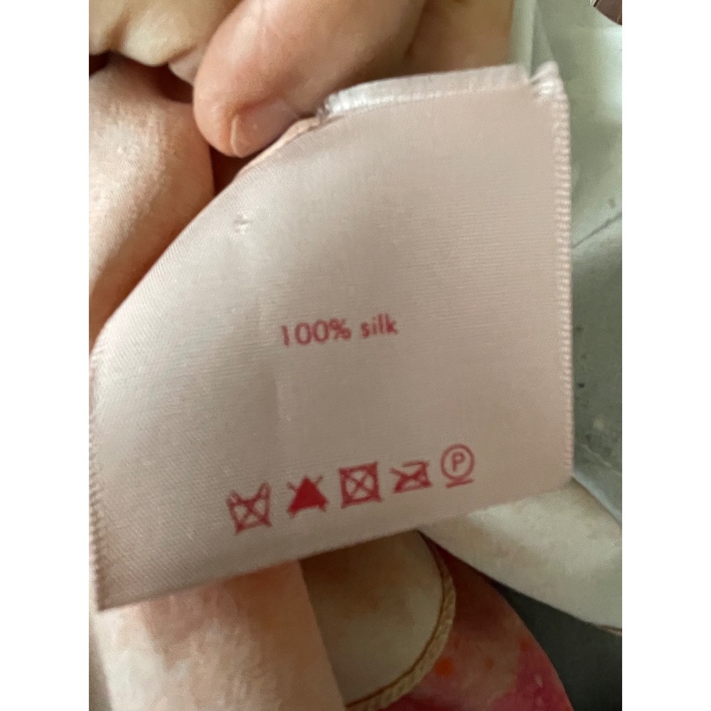 Roksanda Silk Blouse Abstract Watercolor Painterly Print Size 8 High Neck - Picture 8 of 8